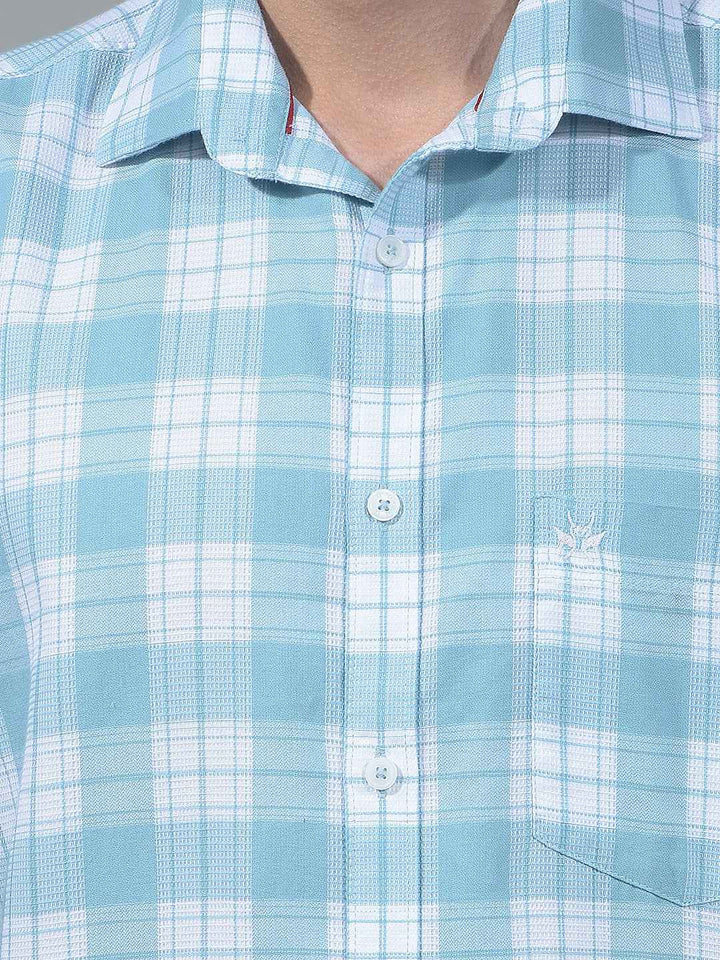 Blue Checked 100% Cotton Shirt