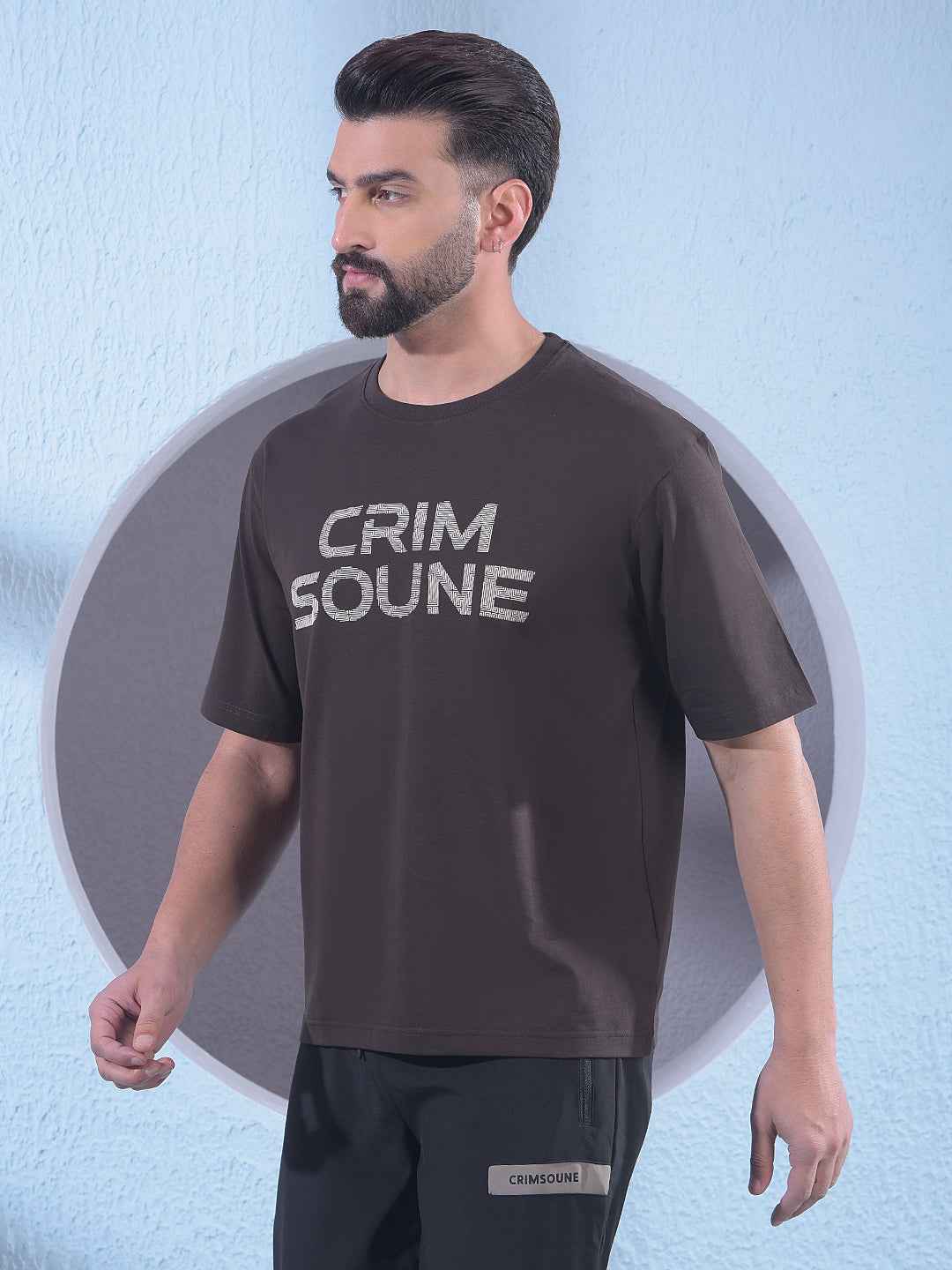 Brown Typographic Print T-Shirt