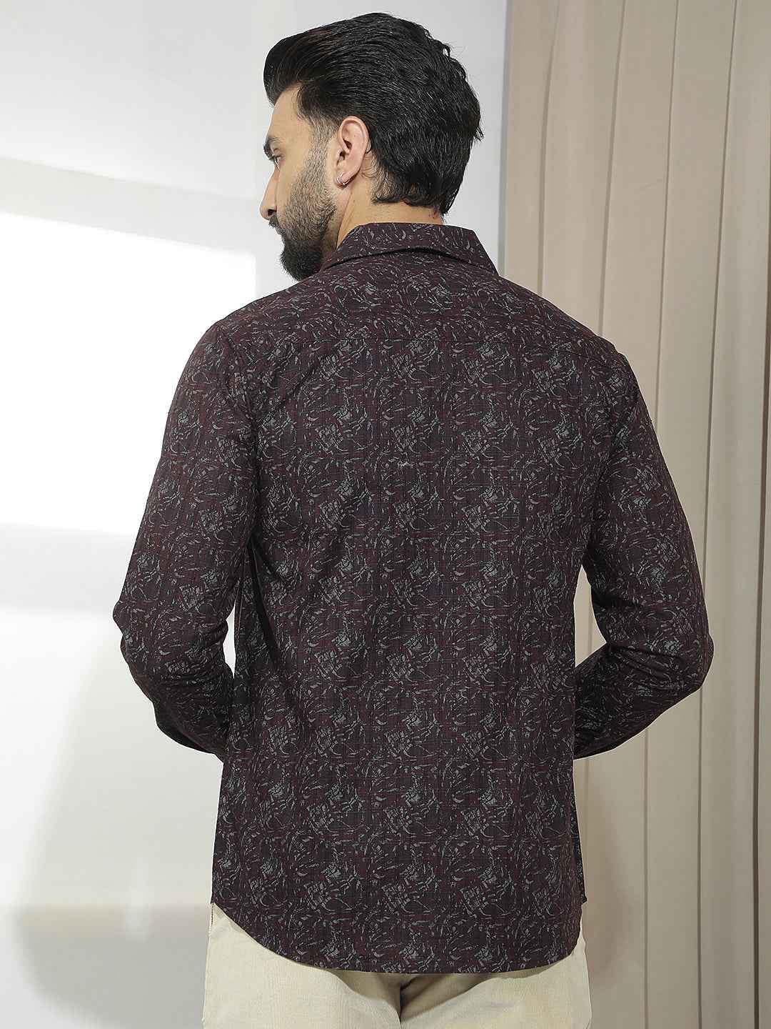 Wine Abstract Print Shirt