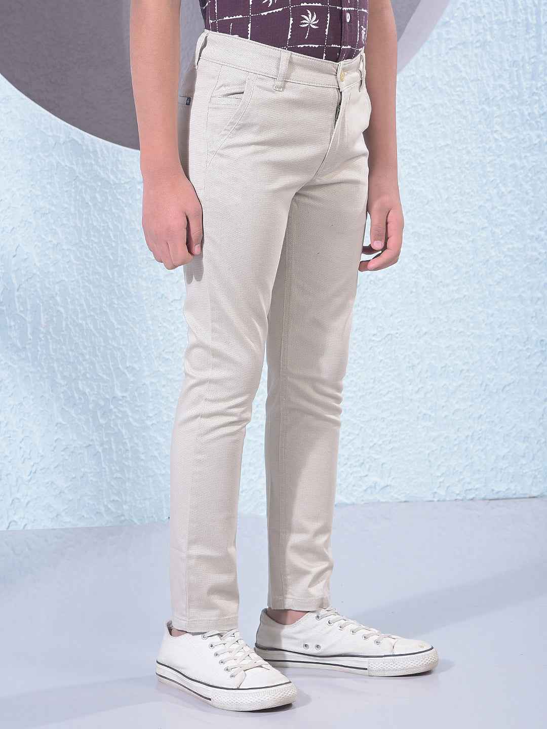 Sand Beige Contemporary Trousers