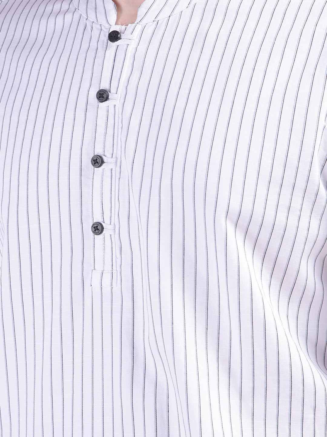 White Vertical Stripes Kurta