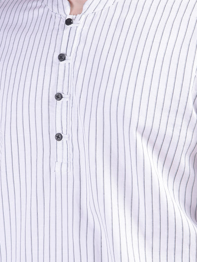 White Vertical Stripes Kurta