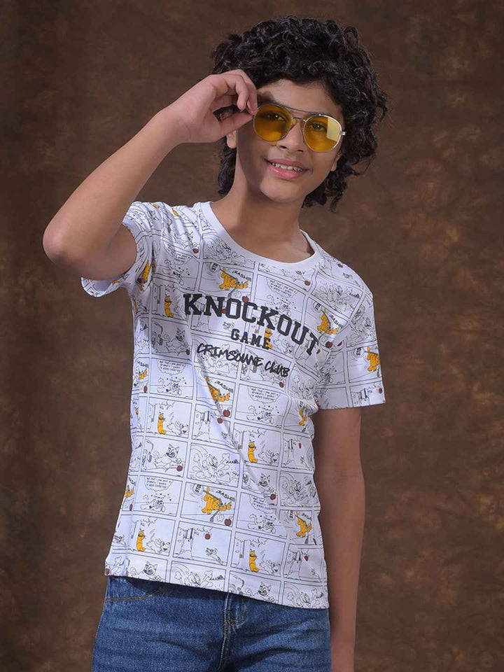White Graphic Print T-Shirt
