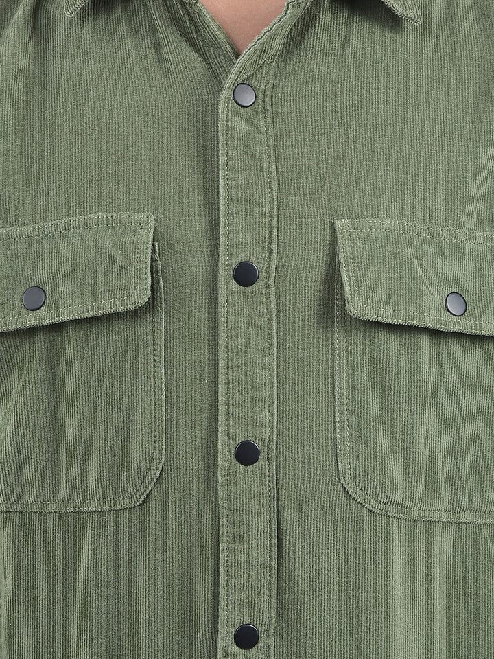 Green 100% Cotton Corduory Shirt