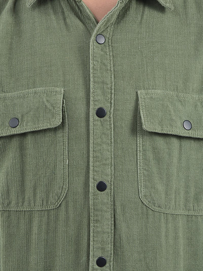 Green 100% Cotton Corduory Shirt