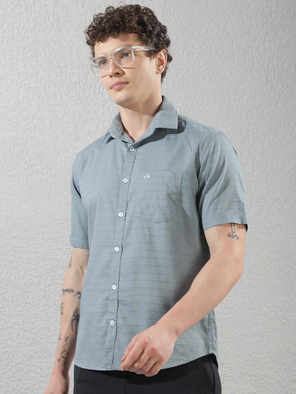Blue Horizontal Stripes Shirt