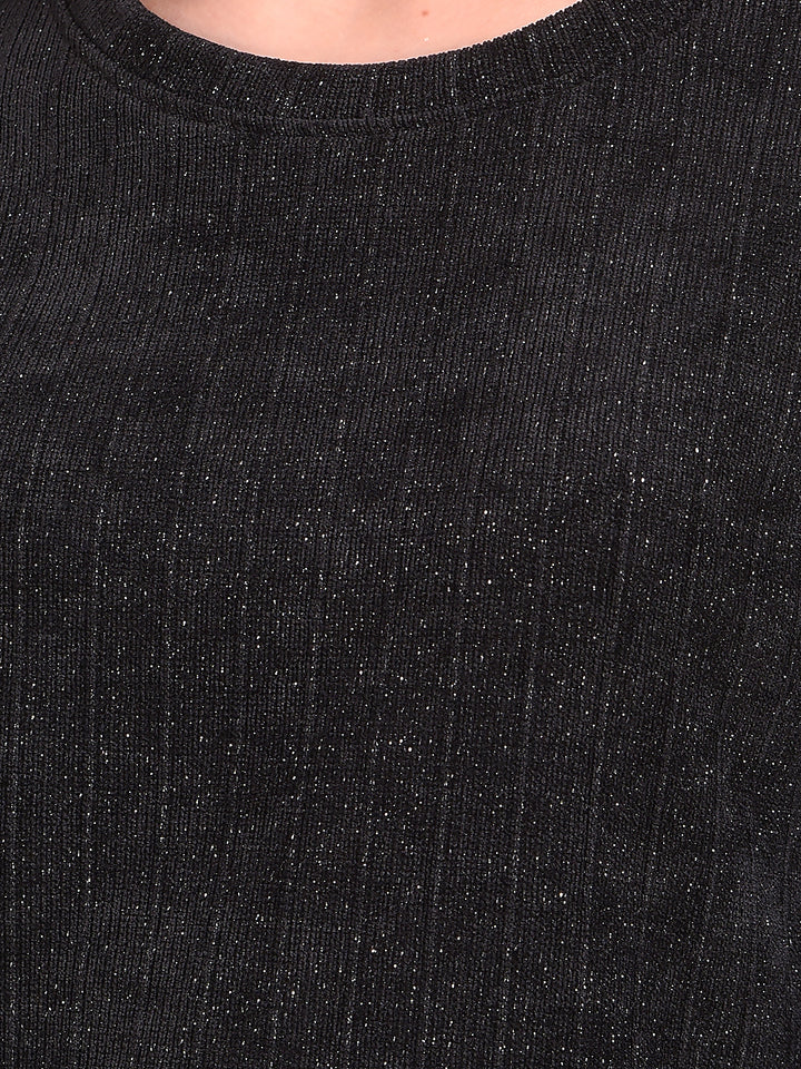 Black Vertical Stripes Top