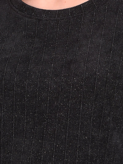 Black Vertical Stripes Top