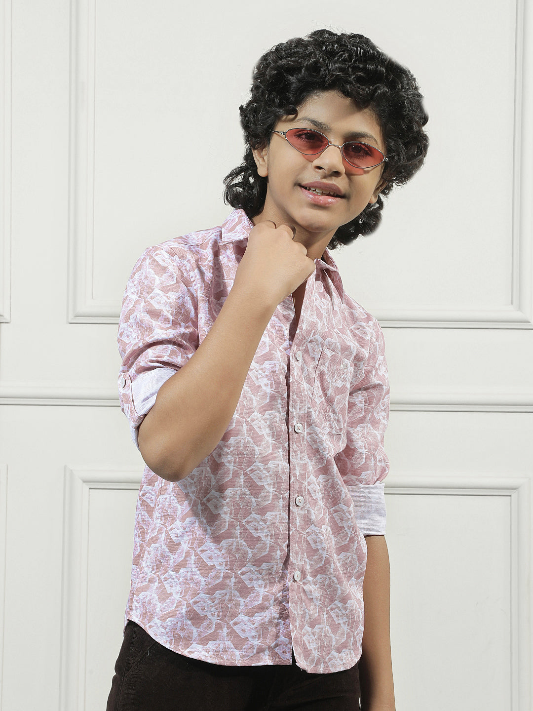 Mauve Pink Graphic Print Shirt