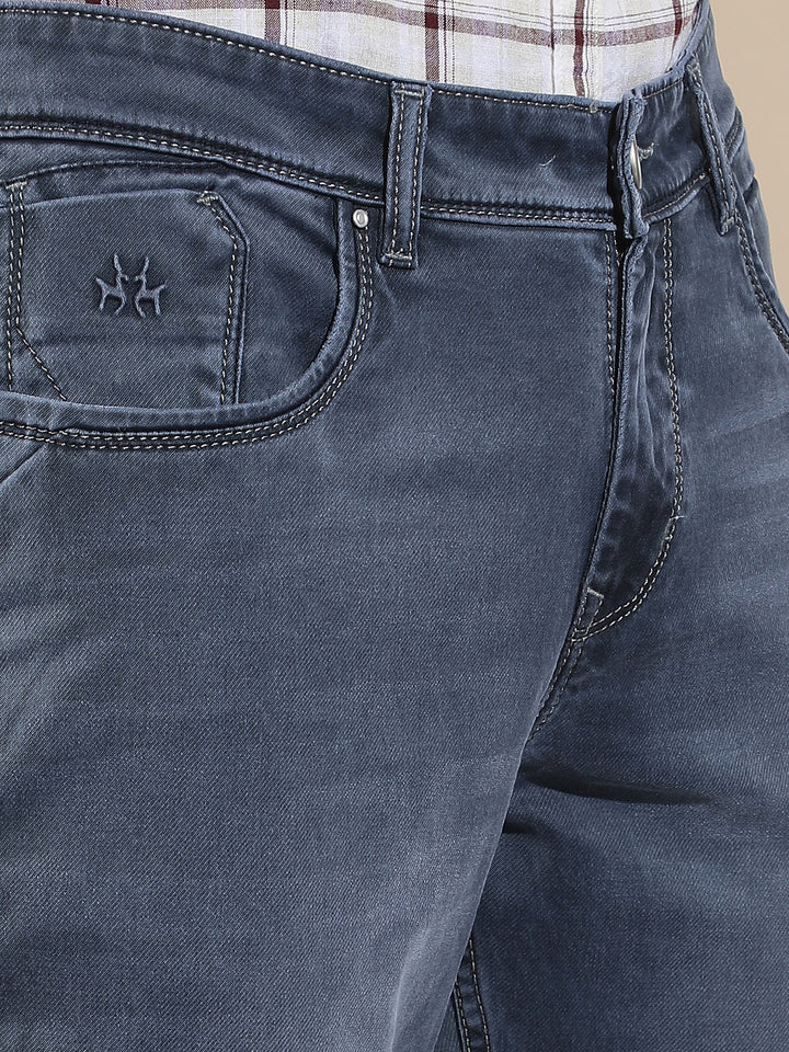 Navy Blue Cotton Jeans
