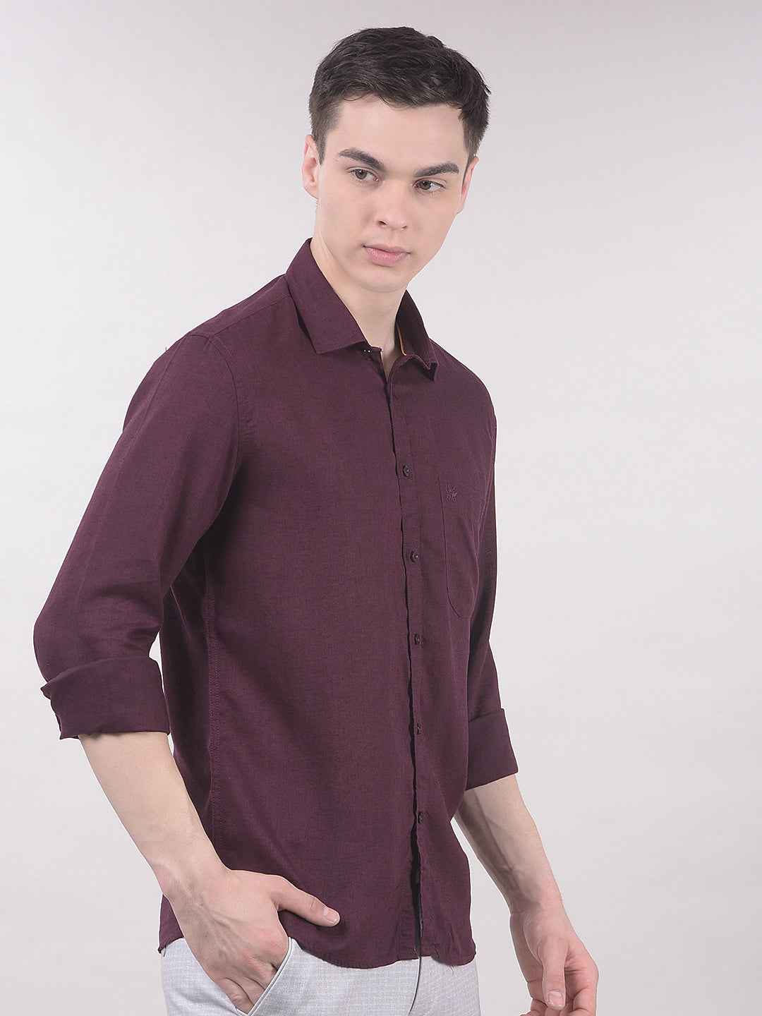 GlowWine Linen Shirt