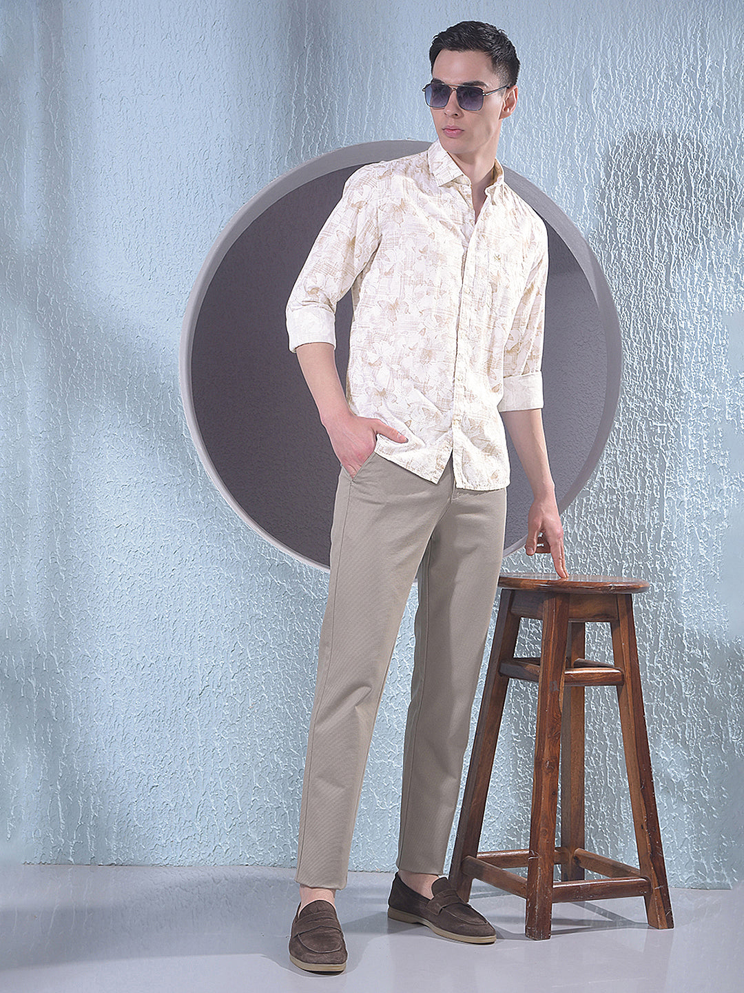 Chic Beige Printed Shirt