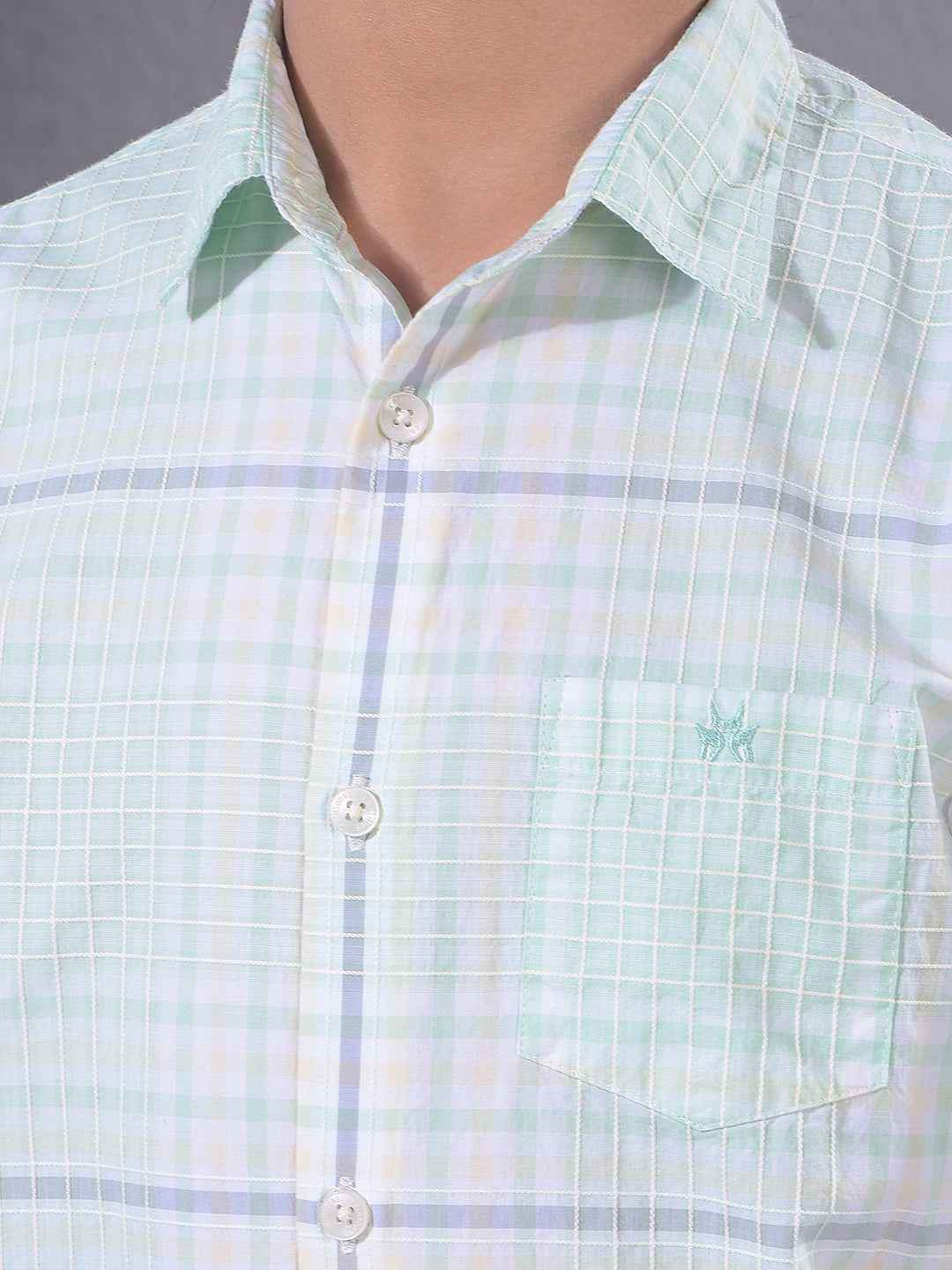 Green Checked 100% Cotton Shirt