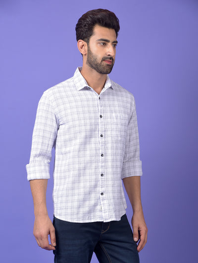 White Checked 100% Cotton Shirt