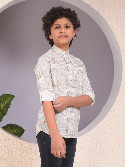 Vivid Brown Printed Kurta
