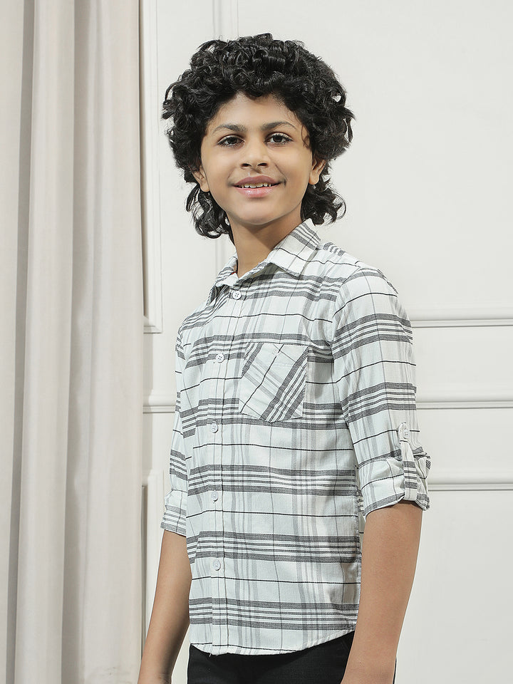 White Checked Corduroy Shirt