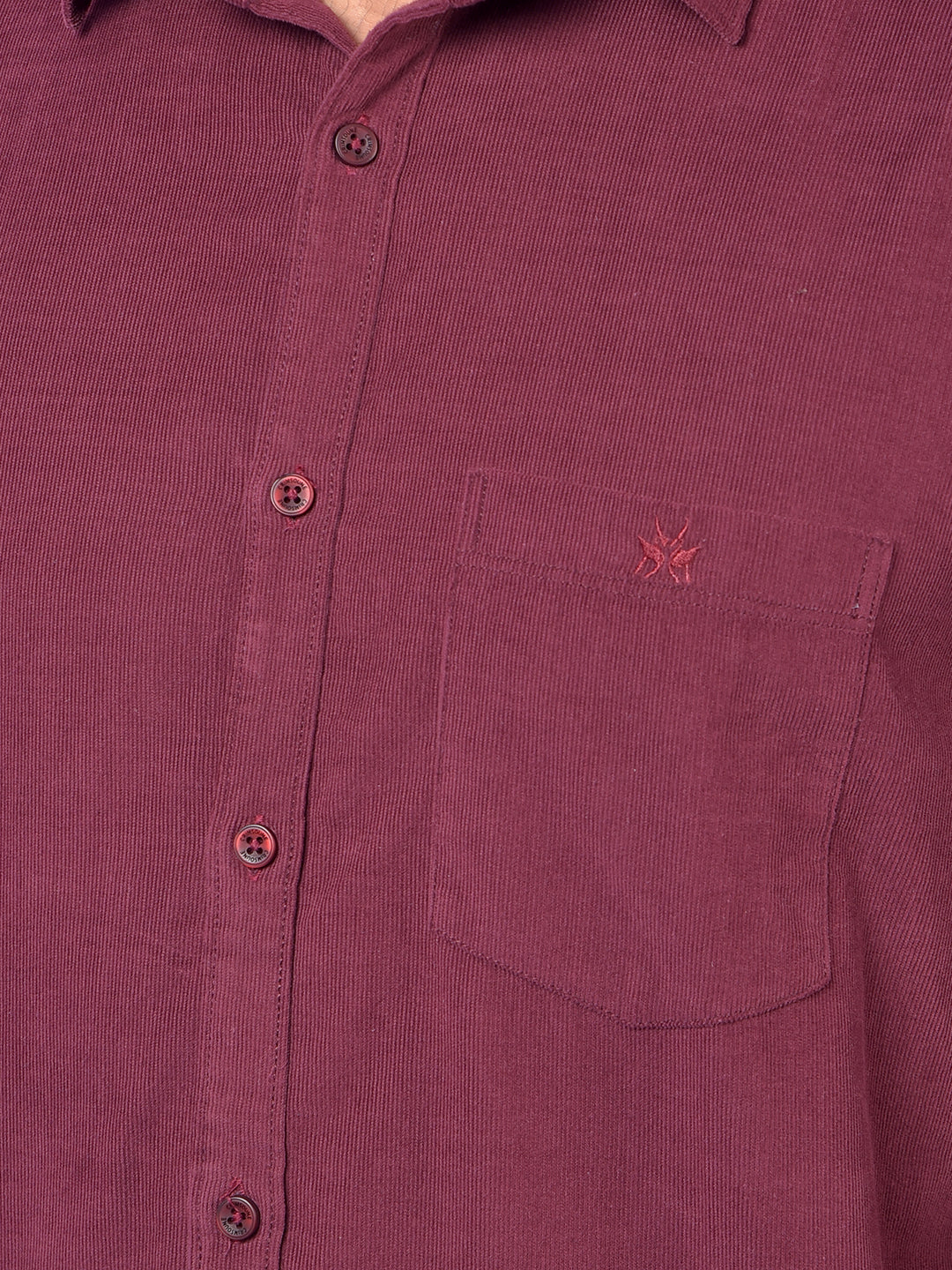 Wine 100% Cotton Corduroy Shirt