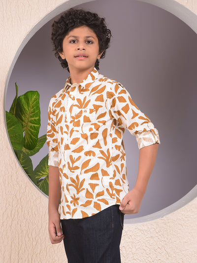 Brown Floral Print Shirt