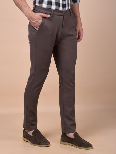 Modern Edgey Brown Knitted Trousers