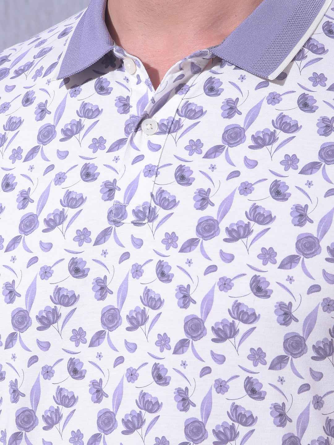 Purple Floral Print T-Shirt
