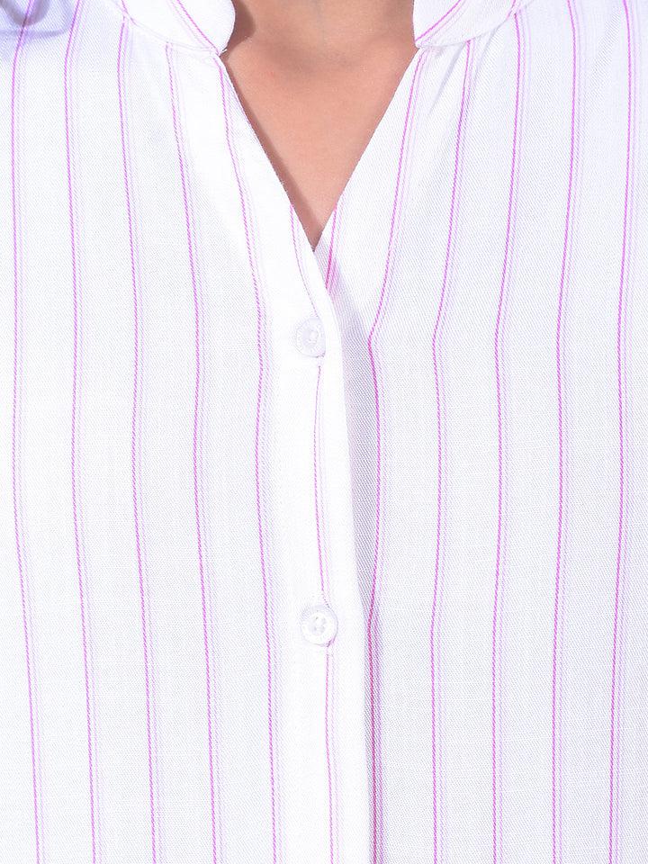 Pink Vertical Stripes Shirt