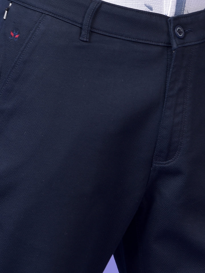 Navy Blue Printed Trousers