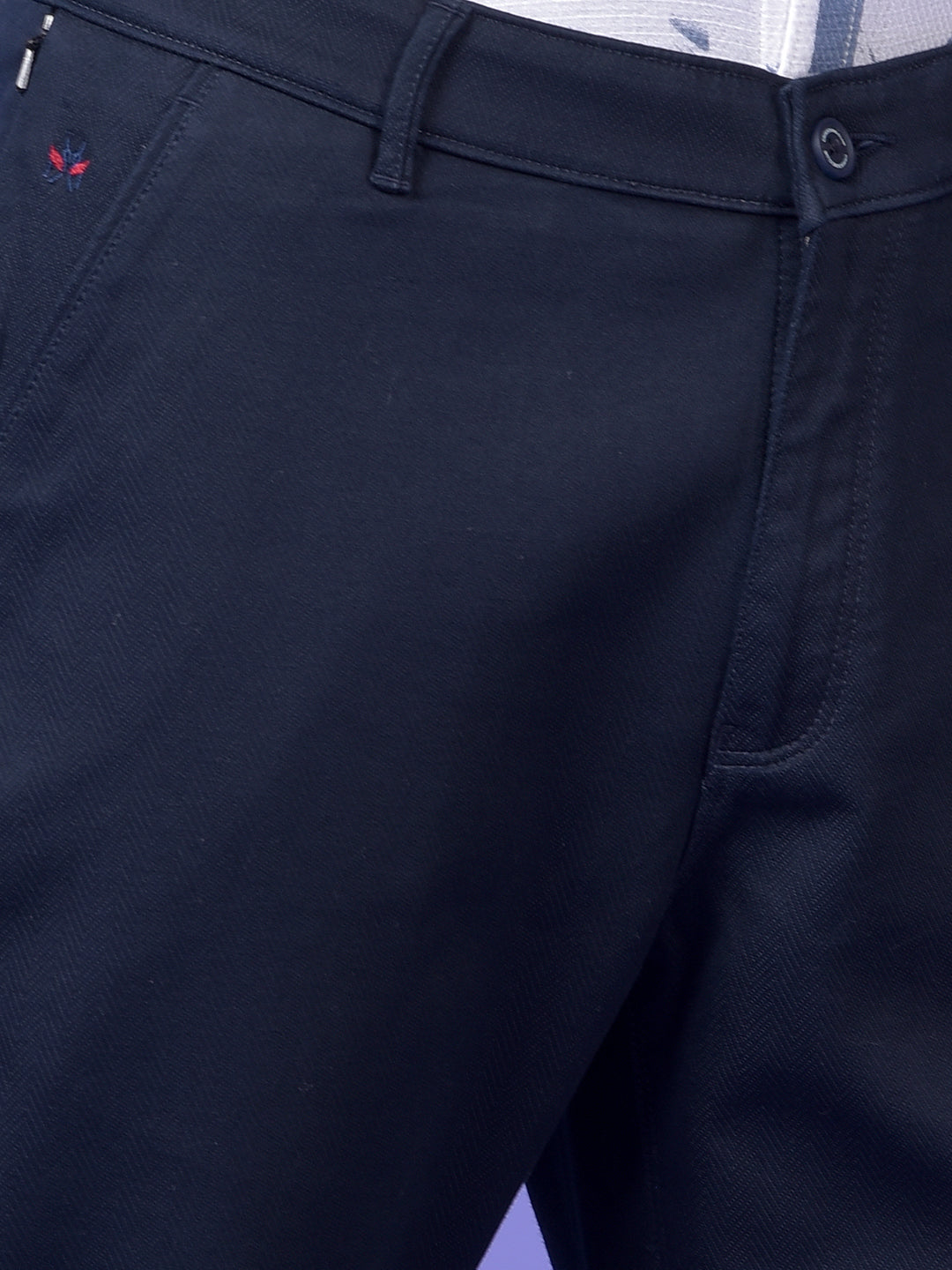 Navy Blue Printed Trousers