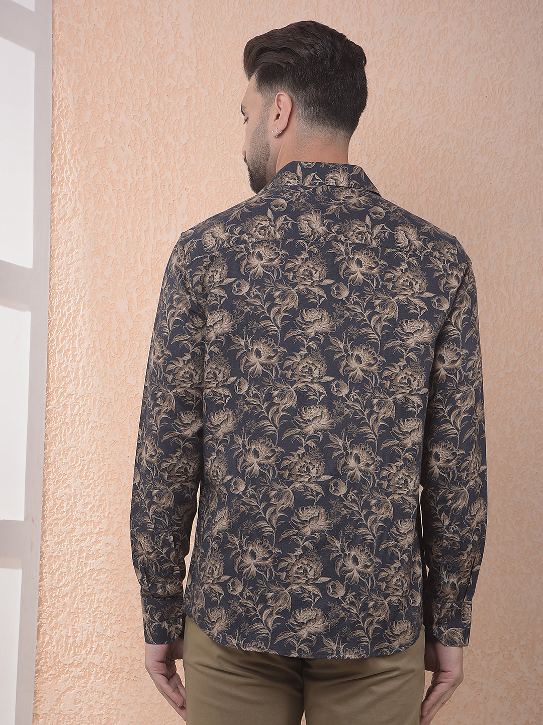 Brown Floral Print Shirt
