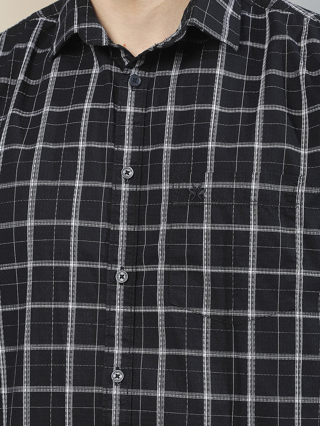 Black Checked 100% Cotton Shirt