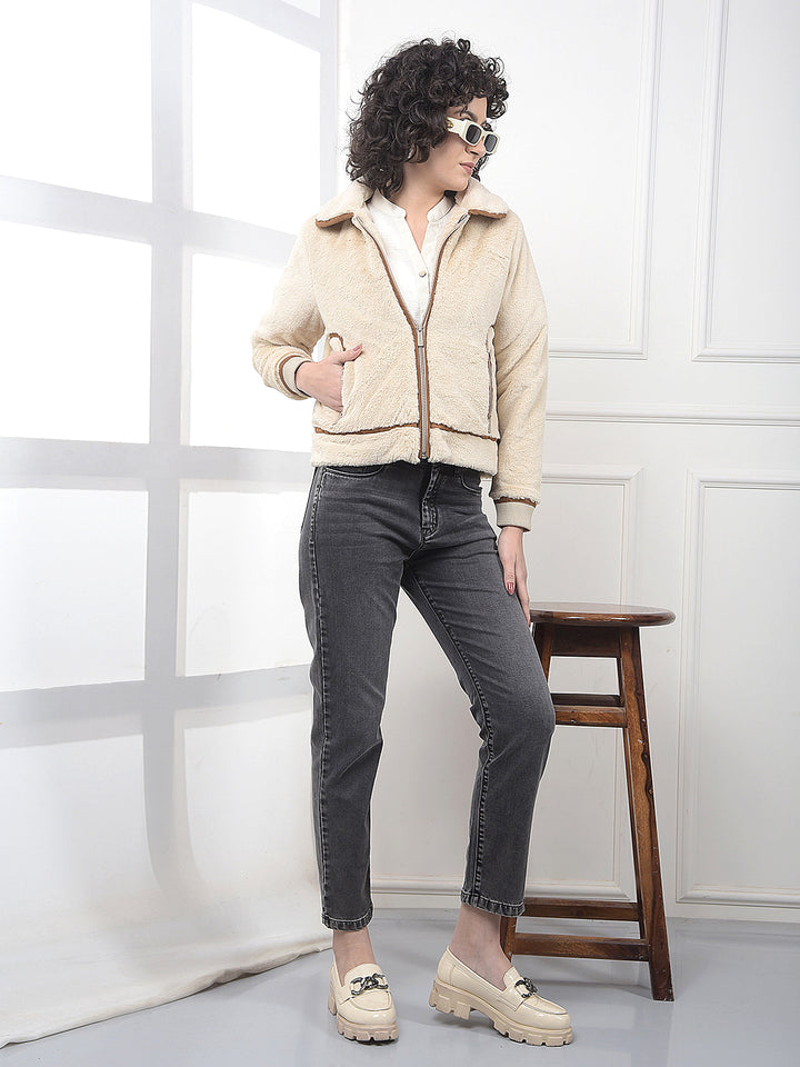 Beige Warm Touch Fur Jacket