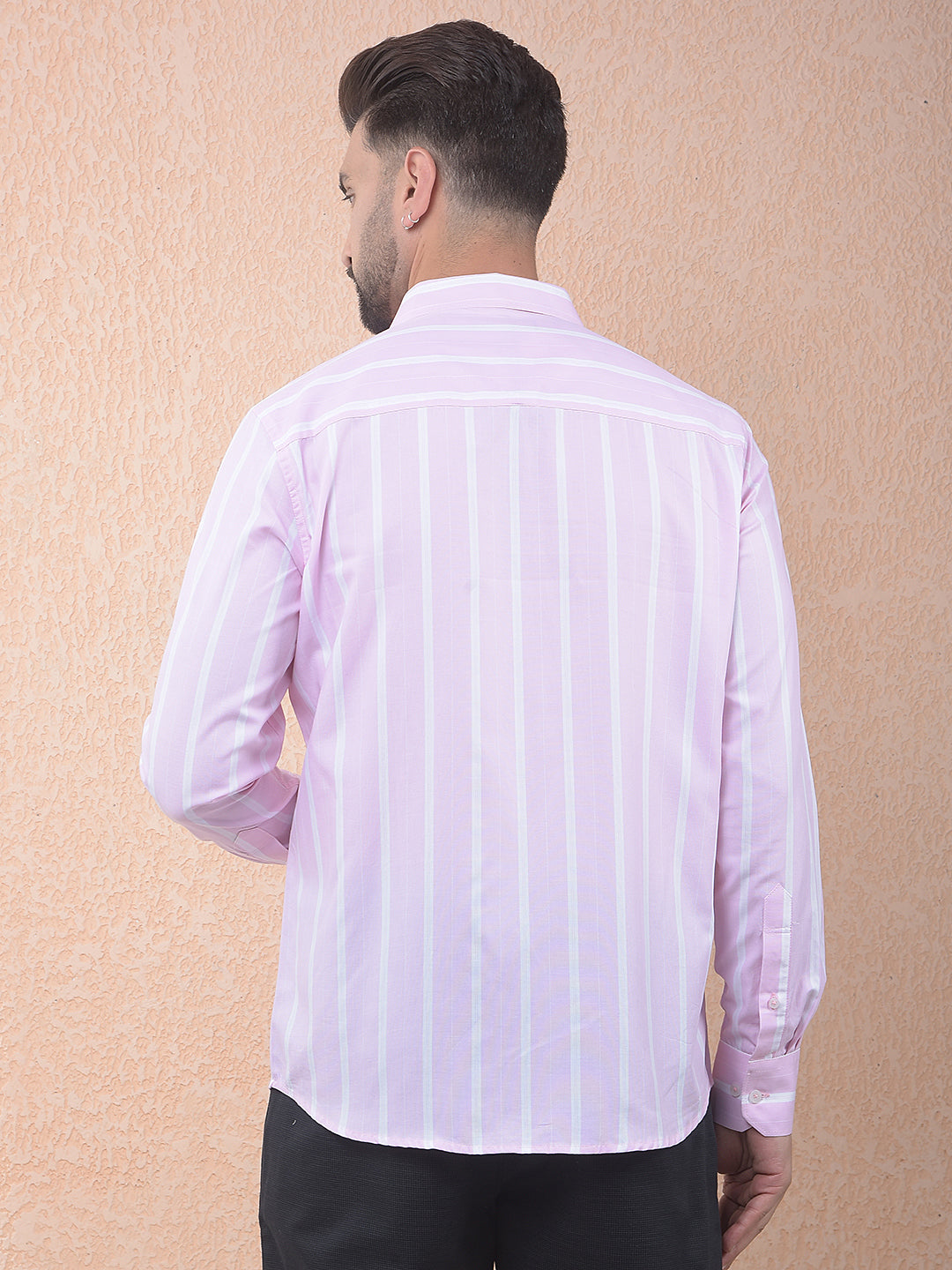 Pink Vertical Striped Shirt