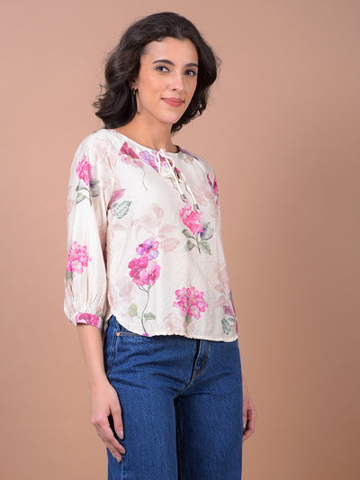 Pink Floral Print Top