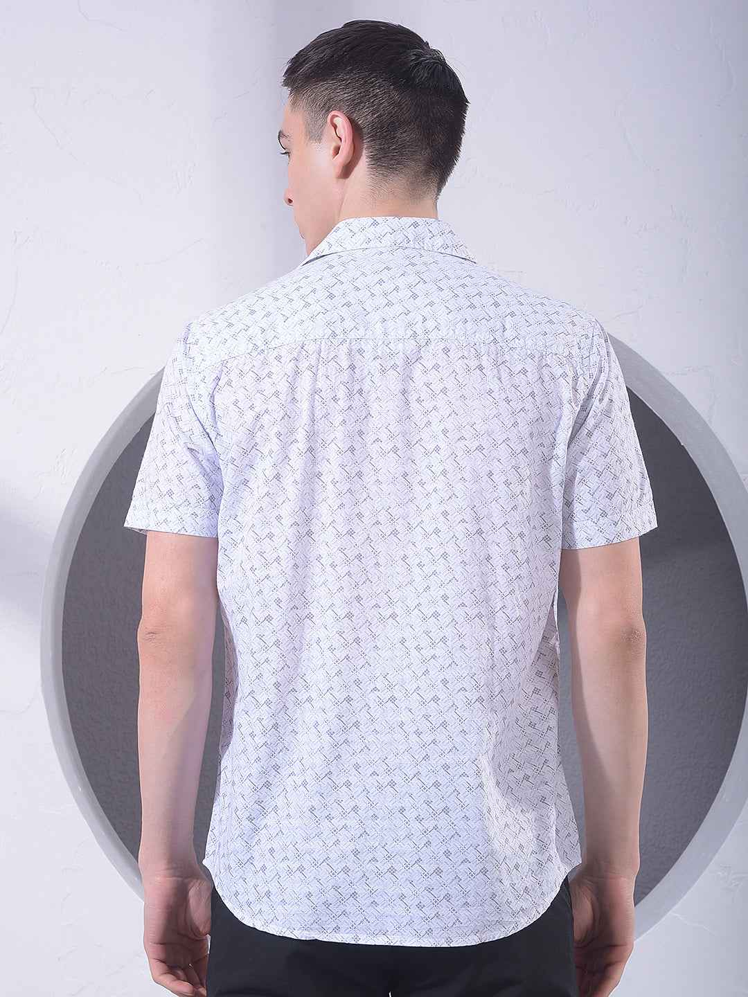 Grey Modern Print Shirt