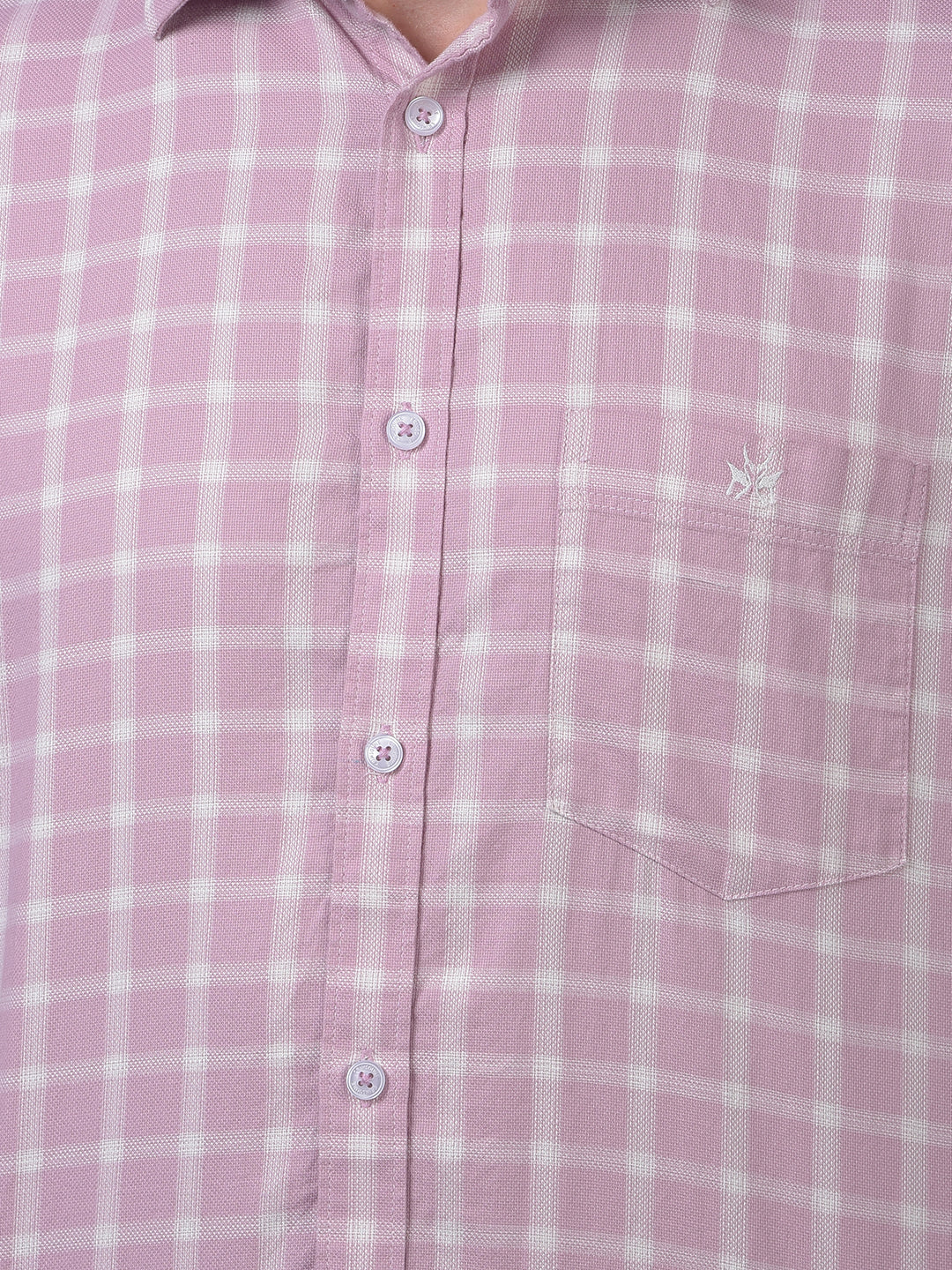 Purple Checked 100% Cotton Shirt