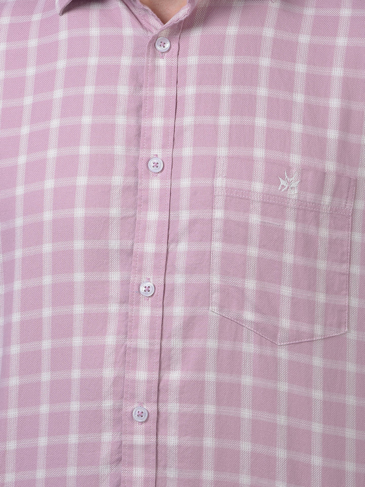 Purple Checked 100% Cotton Shirt