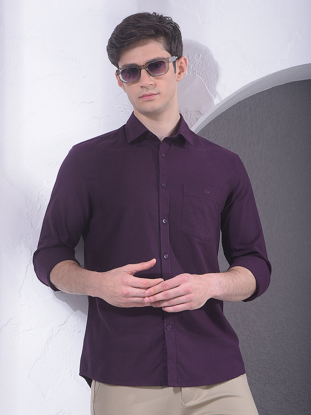 Wine 100% Cotton Shirt