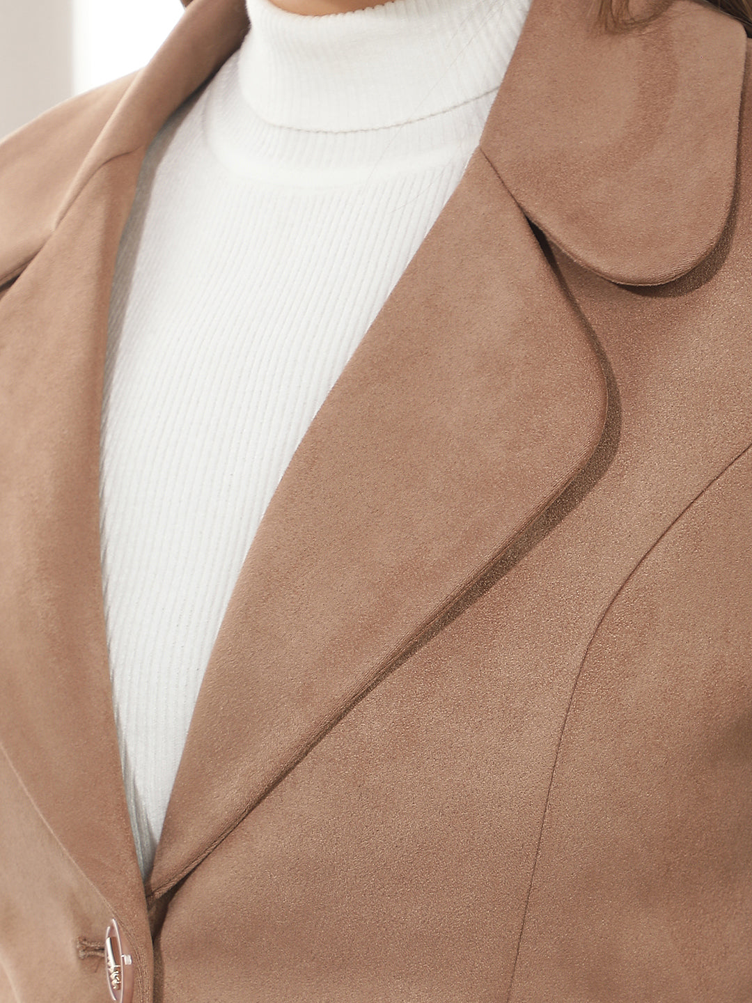 Beige Single Breasted Coat