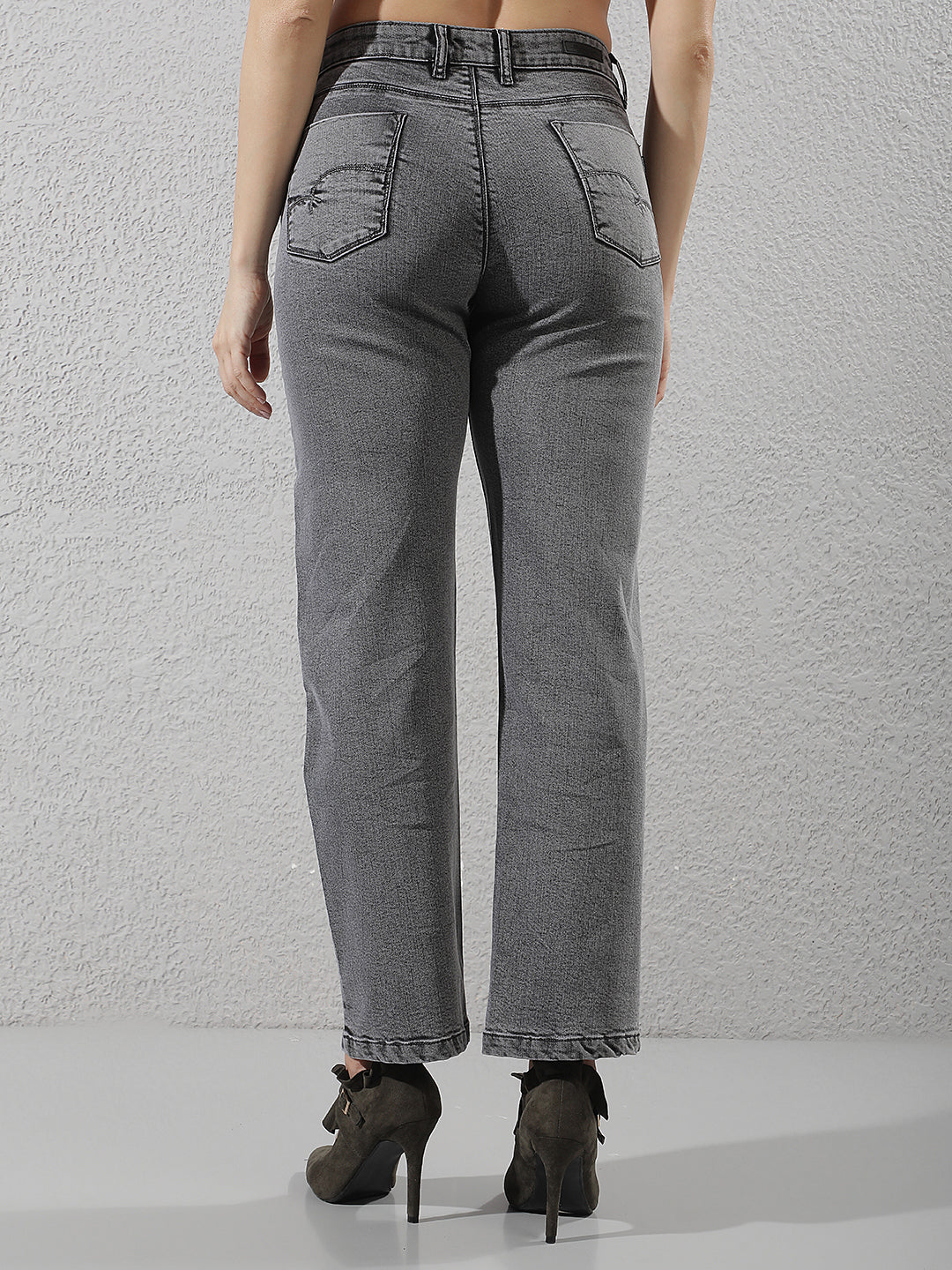 Chic Graphite Grey Straight Jeans