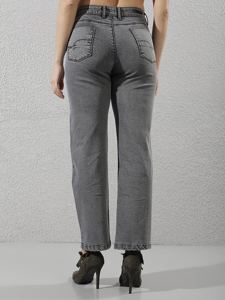 Chic Graphite Grey Straight Jeans