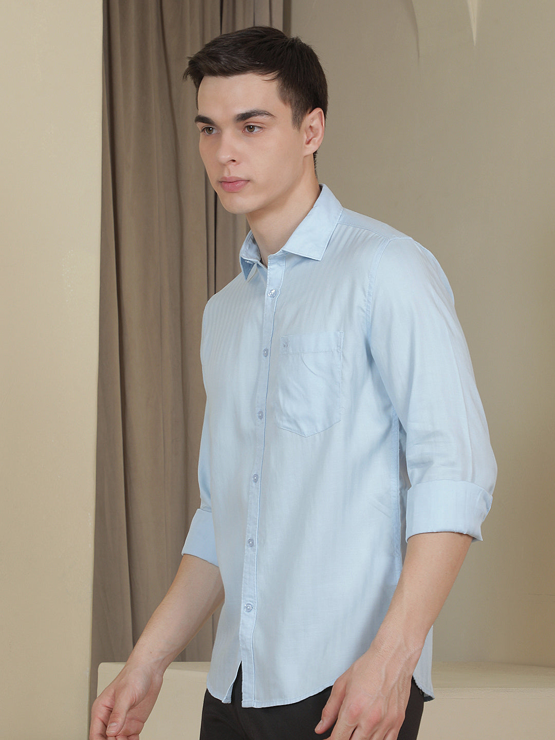 Blue Vertical Stripes Shirt