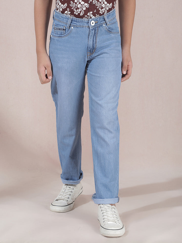 Contemporary Navy Blue Straight Jeans