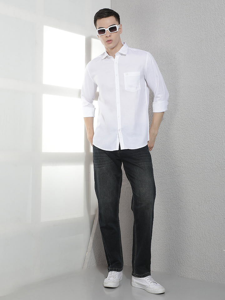 Dark Blue Straight Stretch Jeans