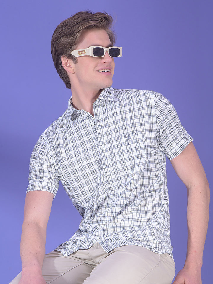 White Checked 100% Cotton Shirt