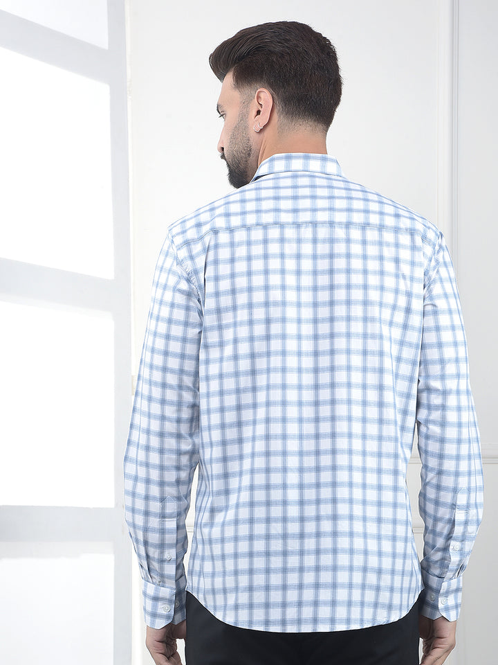 Aether Ice Blue Checked Shirt