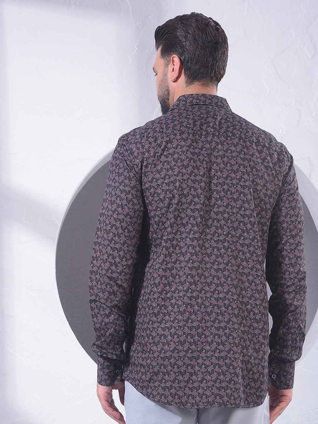 Purple Creative Printed Shirt