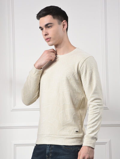 Beige Typographic Sweatshirt