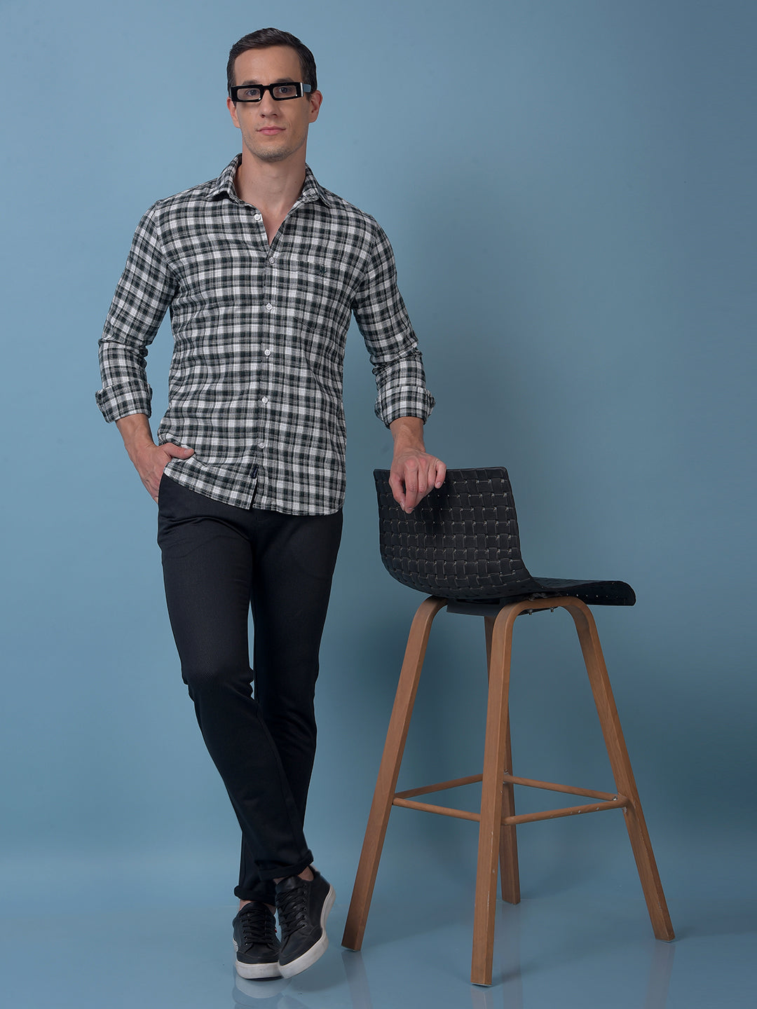 Green Checked 100% Cotton Shirt