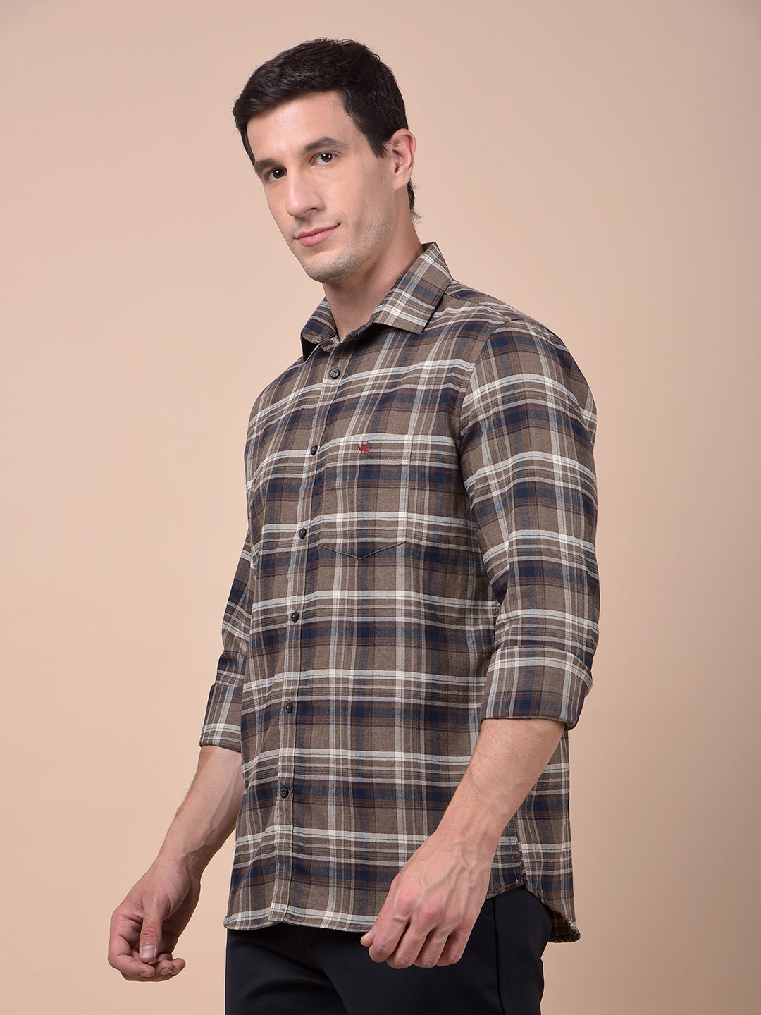 Brown Checked Shirt