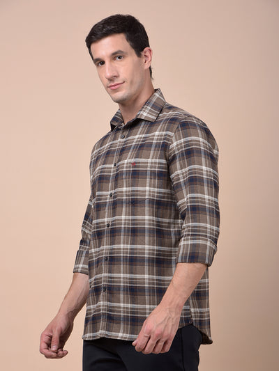 Brown Checked Shirt