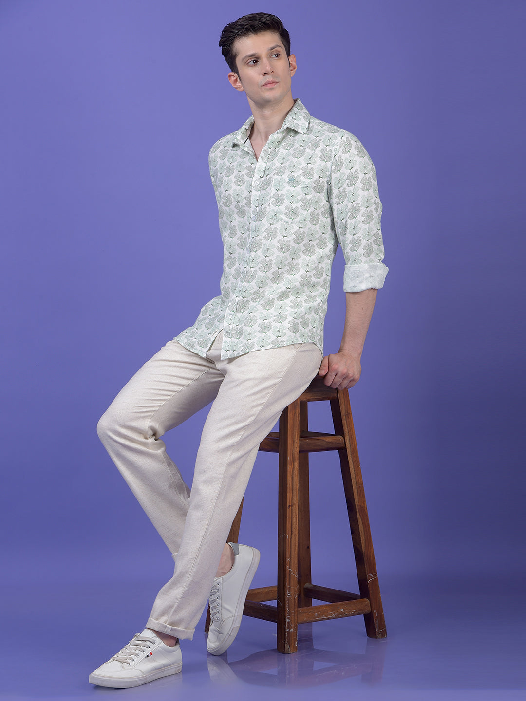 Green Floral Print Shirt